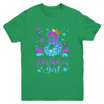 It's My 3rd Bday Mermaid Funny Birthday Girls 3 Years Old Youth Shirt | siriusteestore