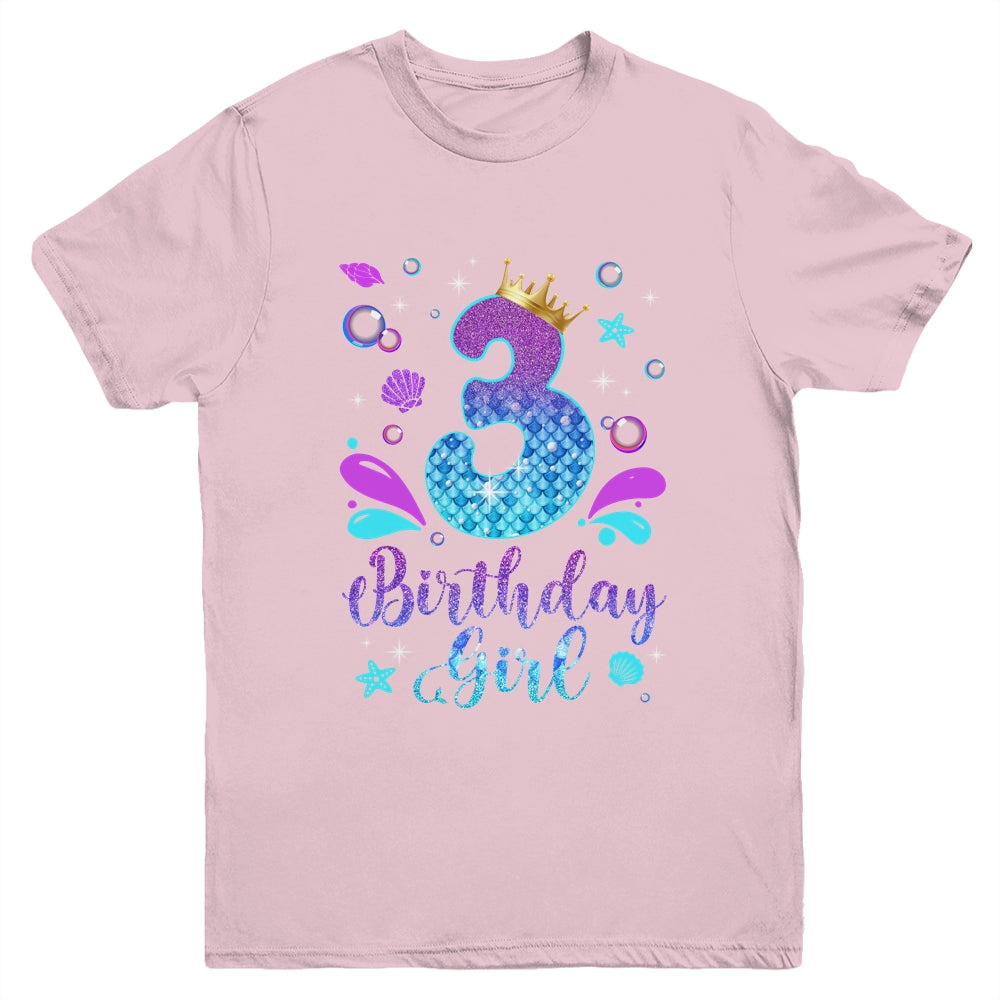 It's My 3rd Bday Mermaid Funny Birthday Girls 3 Years Old Youth Shirt | siriusteestore