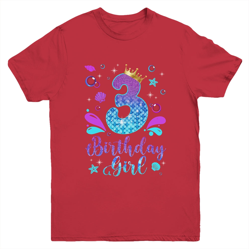 It's My 3rd Bday Mermaid Funny Birthday Girls 3 Years Old Youth Shirt | siriusteestore