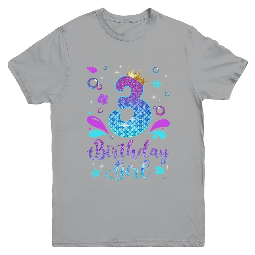 It's My 3rd Bday Mermaid Funny Birthday Girls 3 Years Old Youth Shirt | siriusteestore
