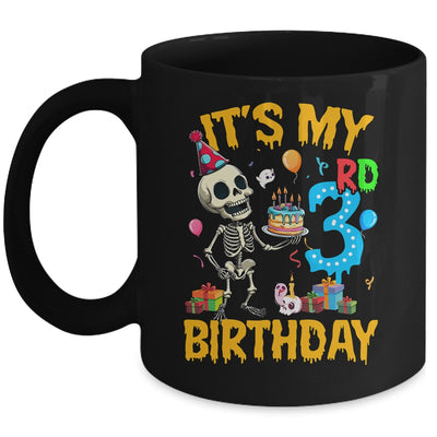 It's My 3rd Birthday Party Halloween Skeleton Birthday Kids Mug | siriusteestore