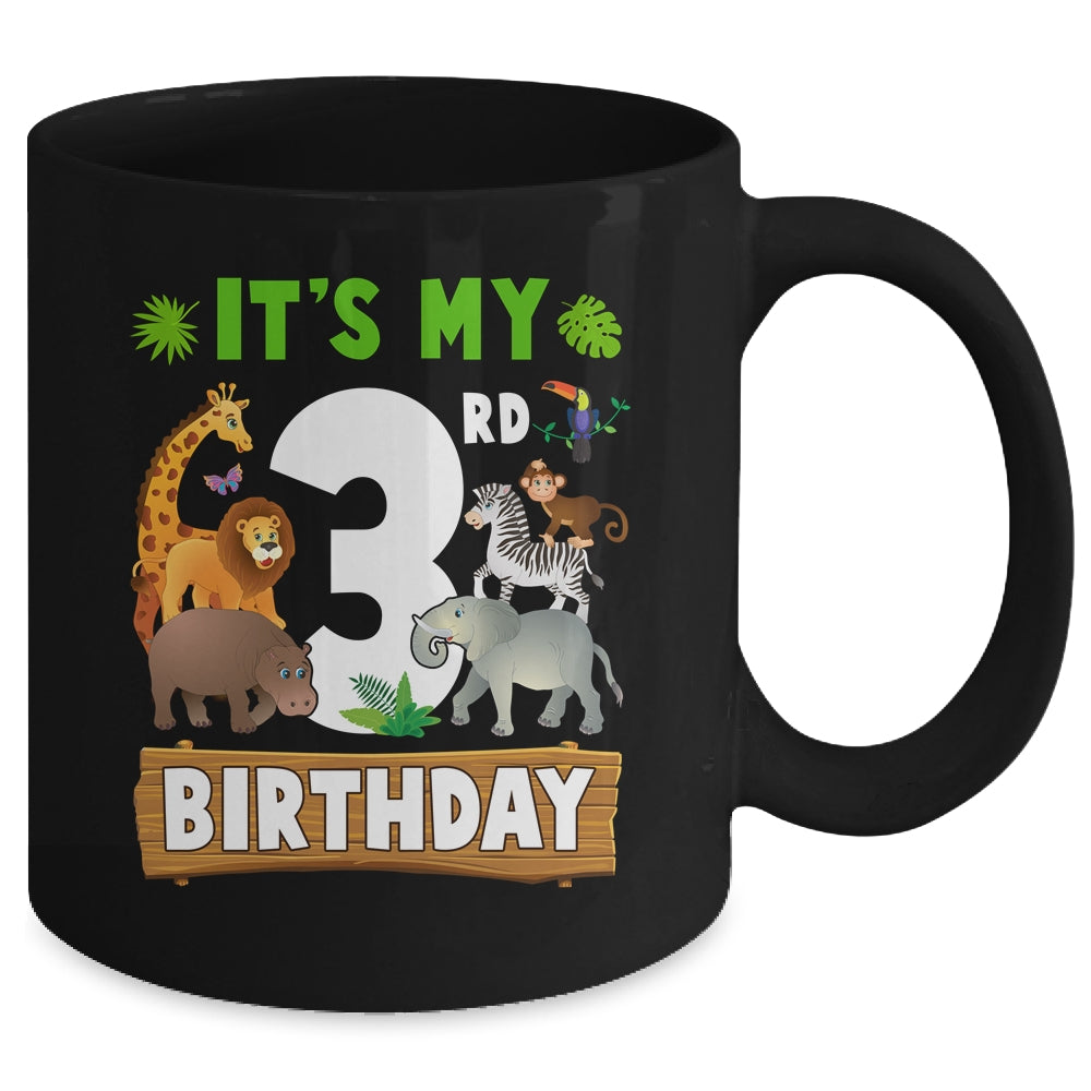 It's My 3rd Birthday Zoo Jungle Safari 3 Years Old Birthday Mug | siriusteestore
