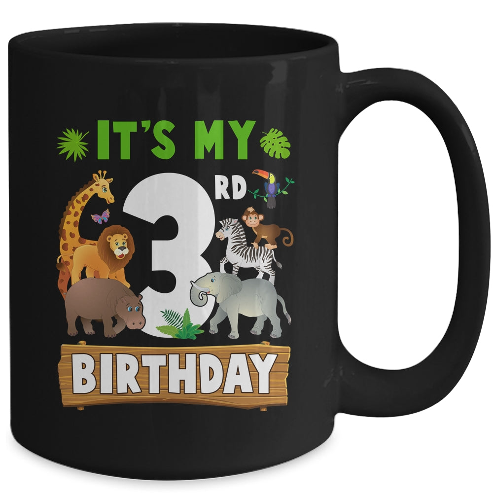 It's My 3rd Birthday Zoo Jungle Safari 3 Years Old Birthday Mug | siriusteestore