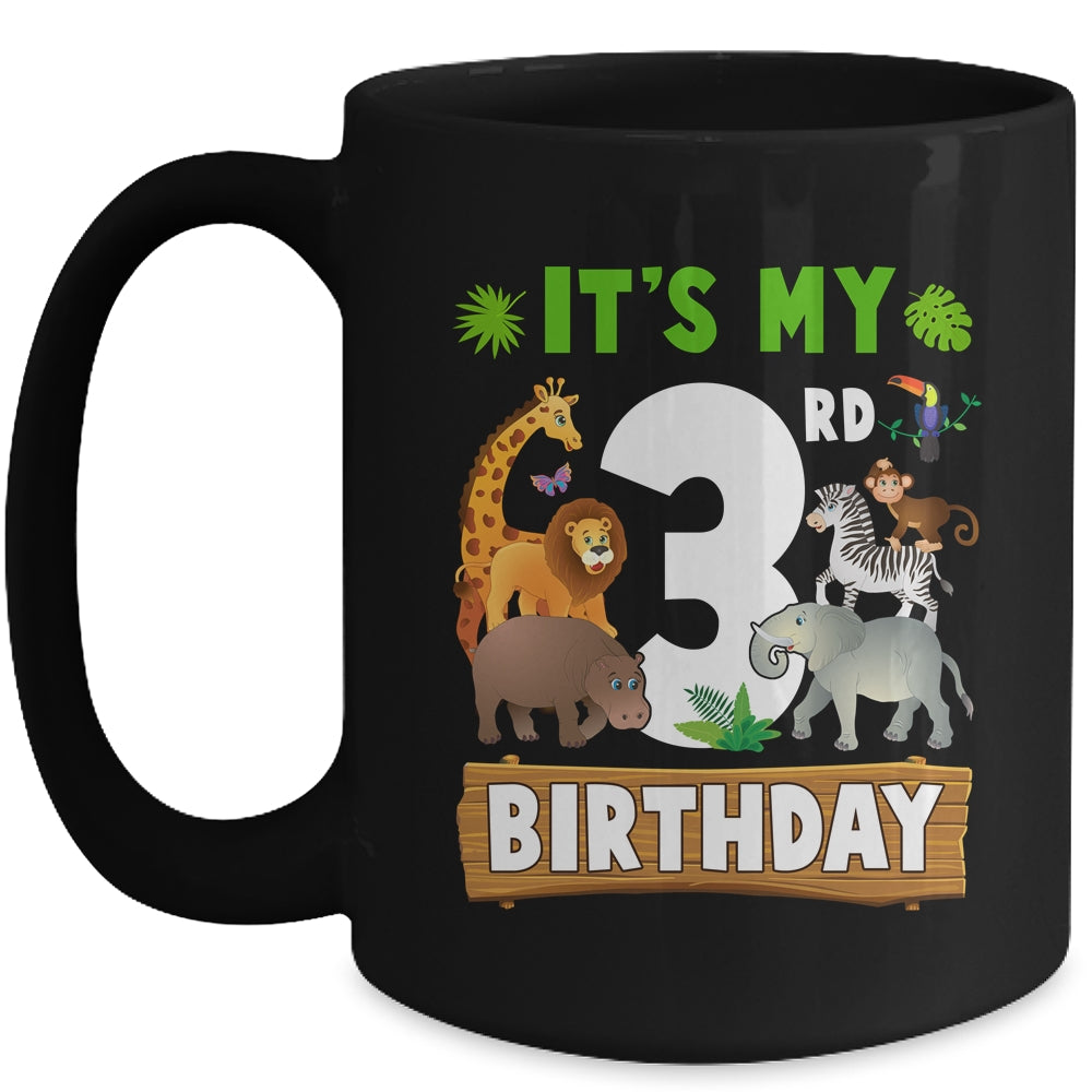It's My 3rd Birthday Zoo Jungle Safari 3 Years Old Birthday Mug | siriusteestore