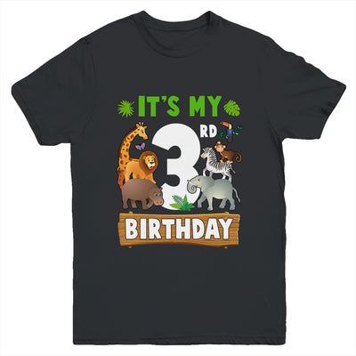 It's My 3rd Birthday Zoo Jungle Safari 3 Years Old Birthday Youth Shirt | siriusteestore