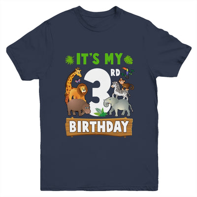 It's My 3rd Birthday Zoo Jungle Safari 3 Years Old Birthday Youth Shirt | siriusteestore
