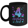 It's My 4th Bday Mermaid Funny Birthday Girls 4 Years Old Mug | siriusteestore