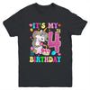 It's My 4th Birthday Unicorn Girls Funny 4 Year Old Youth Shirt | siriusteestore