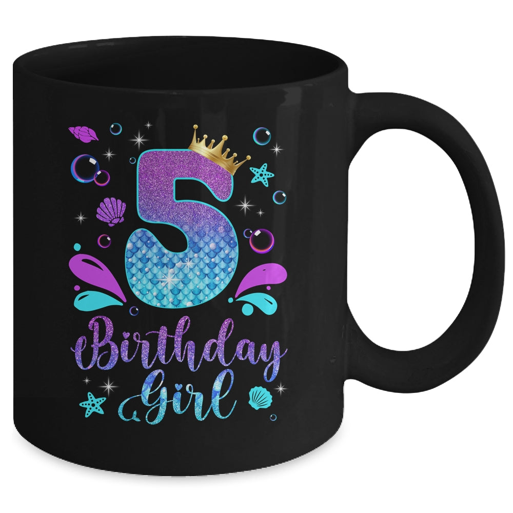 It's My 5th Bday Mermaid Funny Birthday Girls 5 Years Old Mug | siriusteestore
