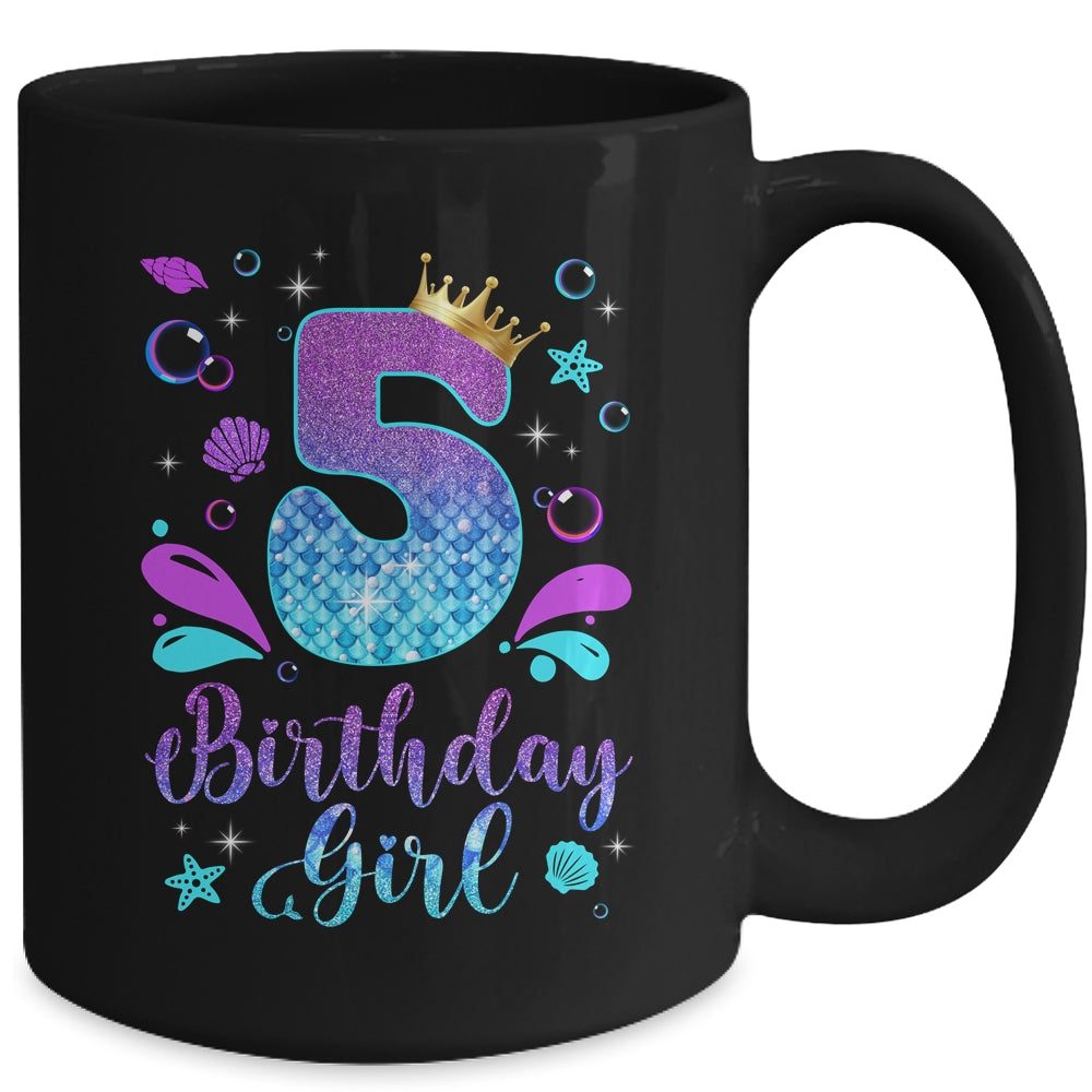 It's My 5th Bday Mermaid Funny Birthday Girls 5 Years Old Mug | siriusteestore