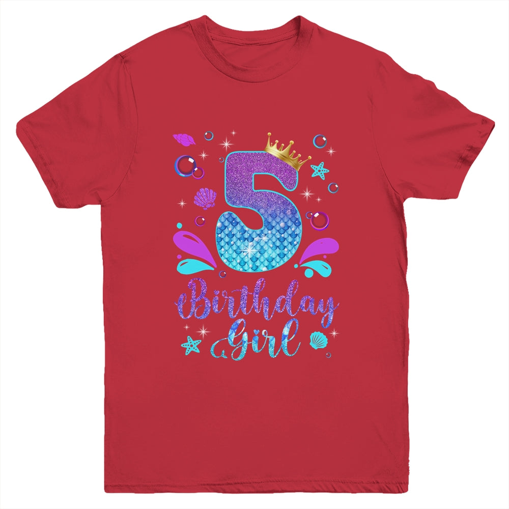 It's My 5th Bday Mermaid Funny Birthday Girls 5 Years Old Youth Shirt | siriusteestore