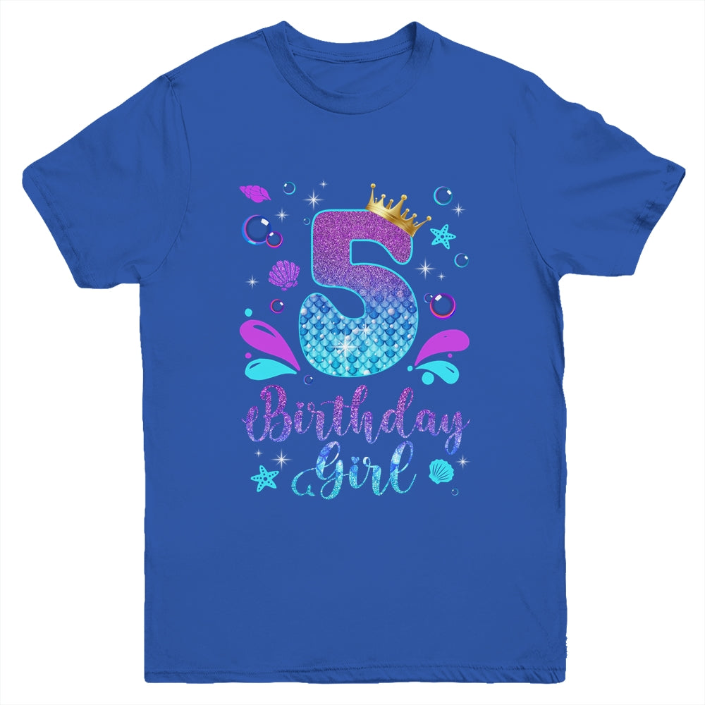 It's My 5th Bday Mermaid Funny Birthday Girls 5 Years Old Youth Shirt | siriusteestore