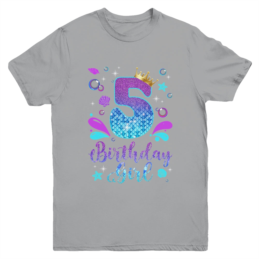 It's My 5th Bday Mermaid Funny Birthday Girls 5 Years Old Youth Shirt | siriusteestore
