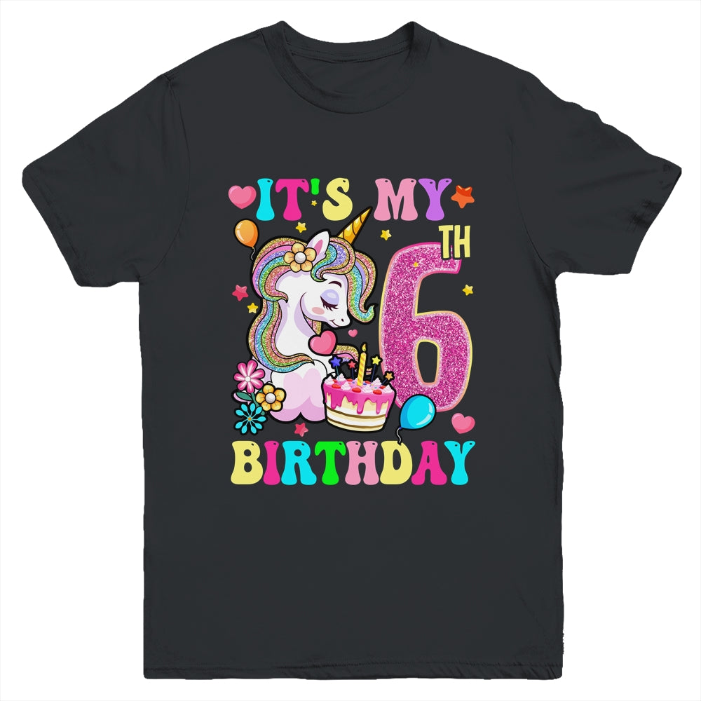 It's My 6th Birthday Unicorn Girls Funny 6 Year Old Youth Shirt | siriusteestore