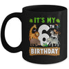 It's My 6th Birthday Zoo Jungle Safari 6 Years Old Birthday Mug | siriusteestore