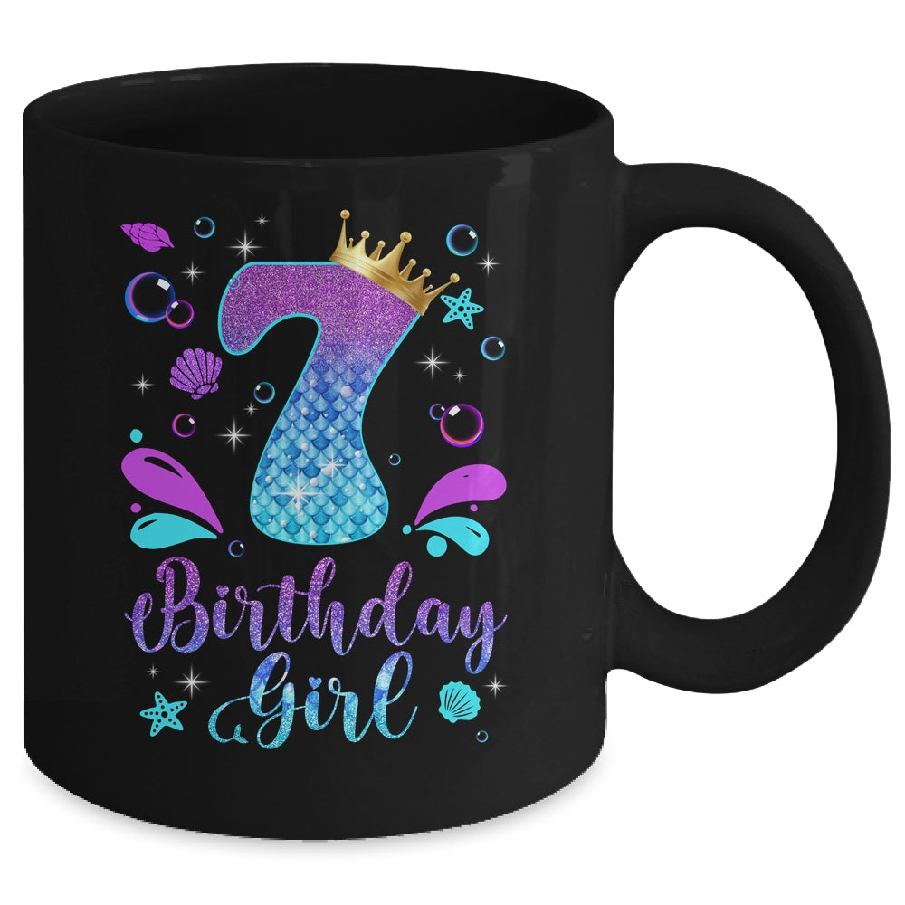 It's My 7th Bday Mermaid Funny Birthday Girls 7 Years Old Mug | siriusteestore