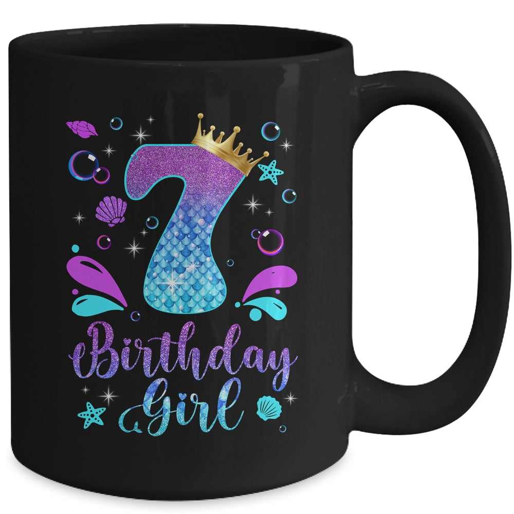 It's My 7th Bday Mermaid Funny Birthday Girls 7 Years Old Mug | siriusteestore