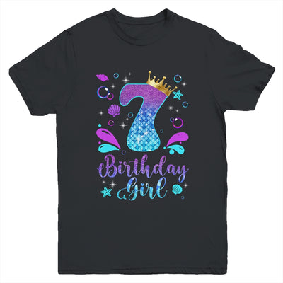 It's My 7th Bday Mermaid Funny Birthday Girls 7 Years Old Youth Shirt | siriusteestore