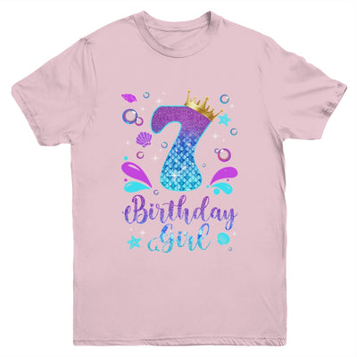 It's My 7th Bday Mermaid Funny Birthday Girls 7 Years Old Youth Shirt | siriusteestore