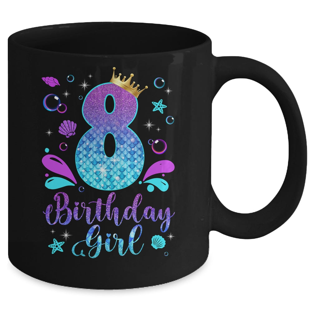 It's My 8th Bday Mermaid Funny Birthday Girls 8 Years Old Mug | siriusteestore