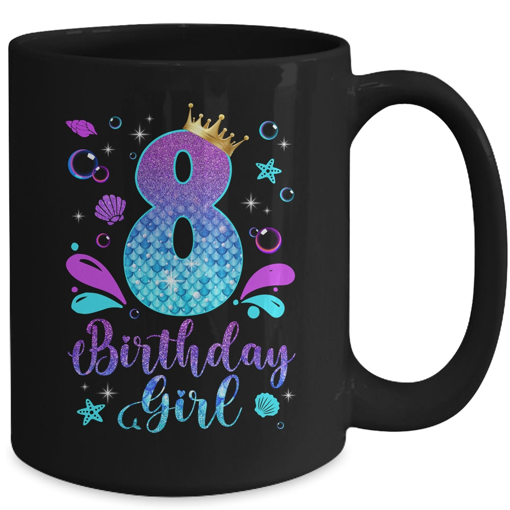 It's My 8th Bday Mermaid Funny Birthday Girls 8 Years Old Mug | siriusteestore