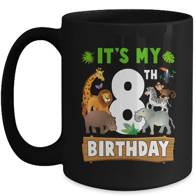It's My 8th Birthday Zoo Jungle Safari 8 Years Old Birthday Mug | siriusteestore