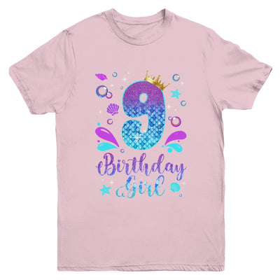 It's My 9th Bday Mermaid Funny Birthday Girls 9 Years Old Youth Shirt | siriusteestore