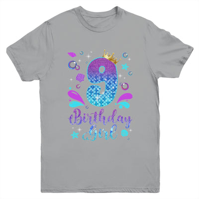 It's My 9th Bday Mermaid Funny Birthday Girls 9 Years Old Youth Shirt | siriusteestore