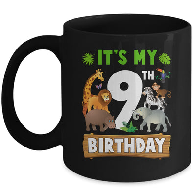 It's My 9th Birthday Zoo Jungle Safari 9 Years Old Birthday Mug | siriusteestore