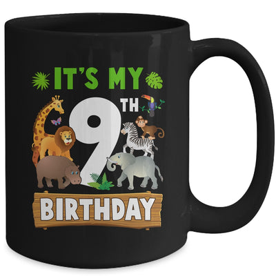 It's My 9th Birthday Zoo Jungle Safari 9 Years Old Birthday Mug | siriusteestore