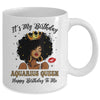 It's My Birthday Aquarius Queen African American Women Mug | siriusteestore