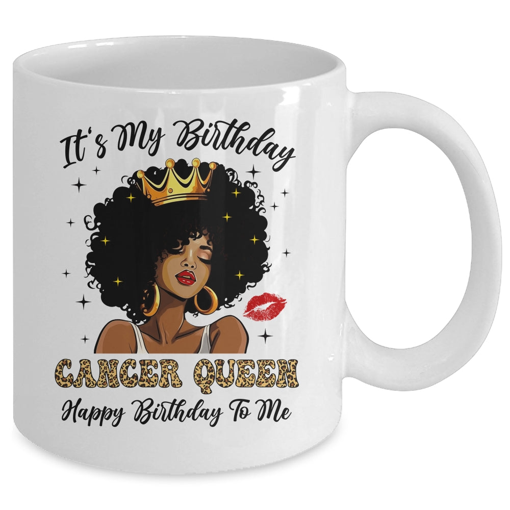 It's My Birthday Cancer Queen African American Women Mug | siriusteestore
