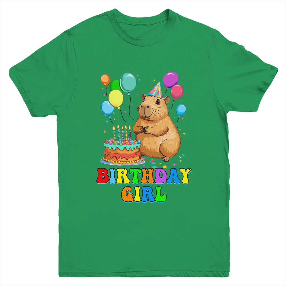It's My Birthday Girl Capybara Lovers Capy Birthday Party Youth Shirt | siriusteestore