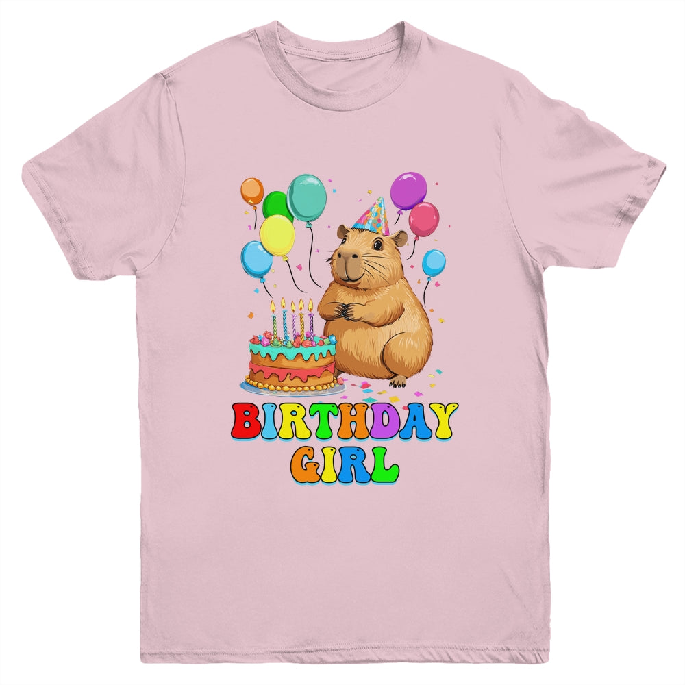 It's My Birthday Girl Capybara Lovers Capy Birthday Party Youth Shirt | siriusteestore