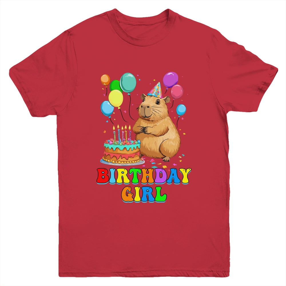 It's My Birthday Girl Capybara Lovers Capy Birthday Party Youth Shirt | siriusteestore