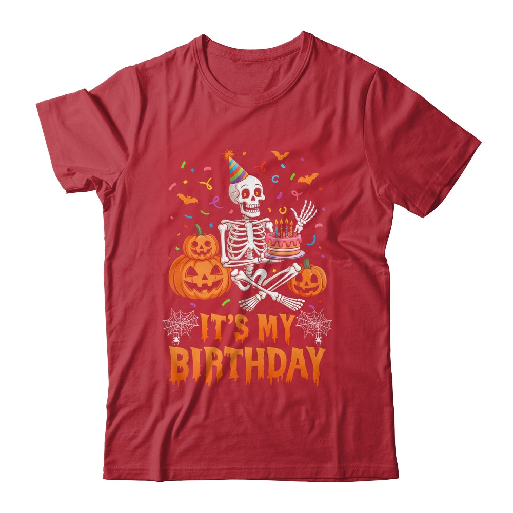 It's My Birthday Skeleton Happy Halloween Birthday Party Shirt & Hoodie | siriusteestore