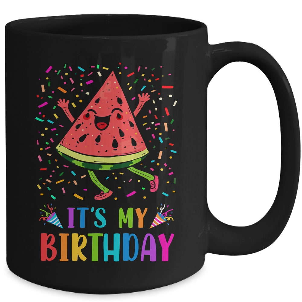 It's My Birthday Watermelon Design Birthday Boy Girl Mug | siriusteestore