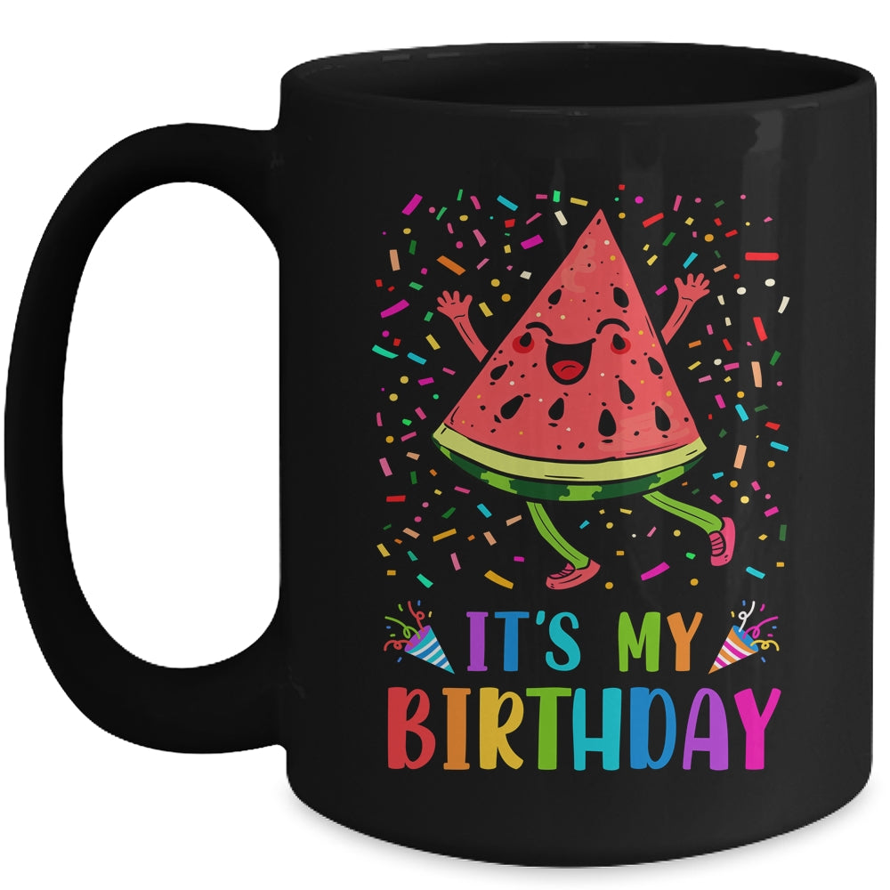 It's My Birthday Watermelon Design Birthday Boy Girl Mug | siriusteestore