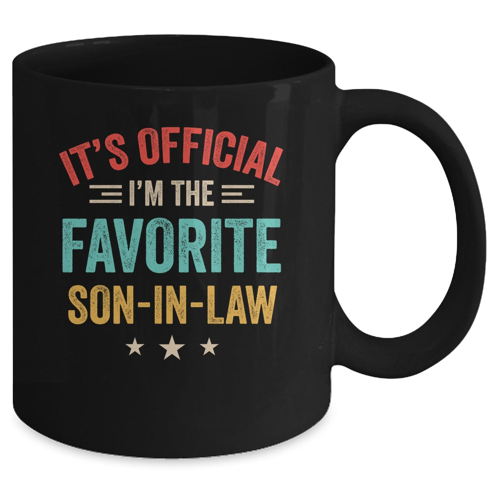 It's Official I'm The Favorite Son In Law Mens Fathers Day Mug | siriusteestore