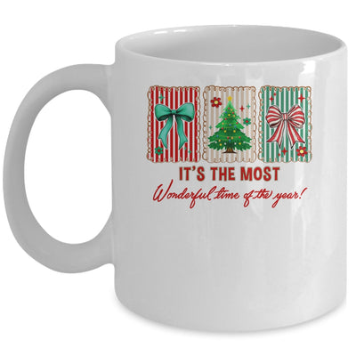 It's The Most Wonderful Time Preppy Coquette Christmas Retro Mug | siriusteestore