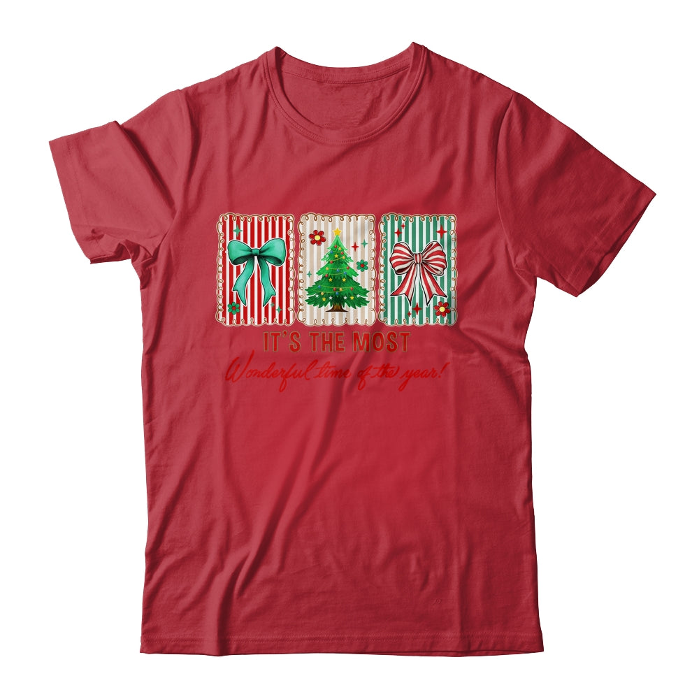 It's The Most Wonderful Time Preppy Coquette Christmas Retro Shirt & Sweatshirt | siriusteestore