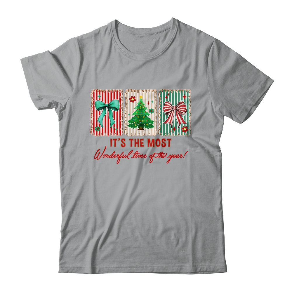 It's The Most Wonderful Time Preppy Coquette Christmas Retro Shirt & Sweatshirt | siriusteestore
