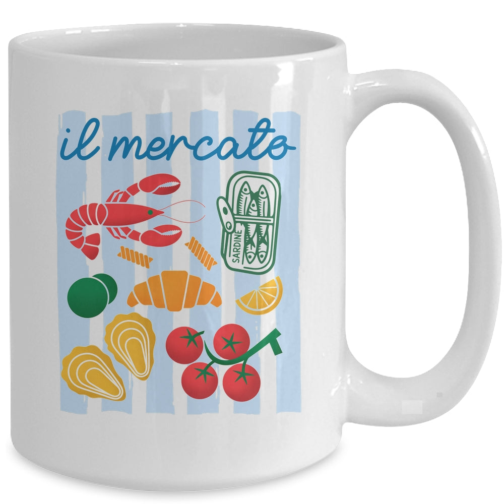 Italian Market Sardines Tinned Fish Coast Tomato Girl Summer Mug | siriusteestore