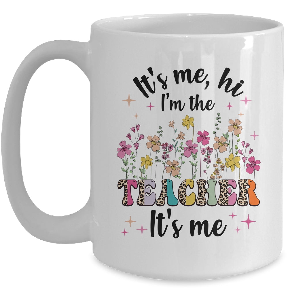 Its Me Hi Im The Teacher Its Me Back To School Pink Groovy Mug | siriusteestore