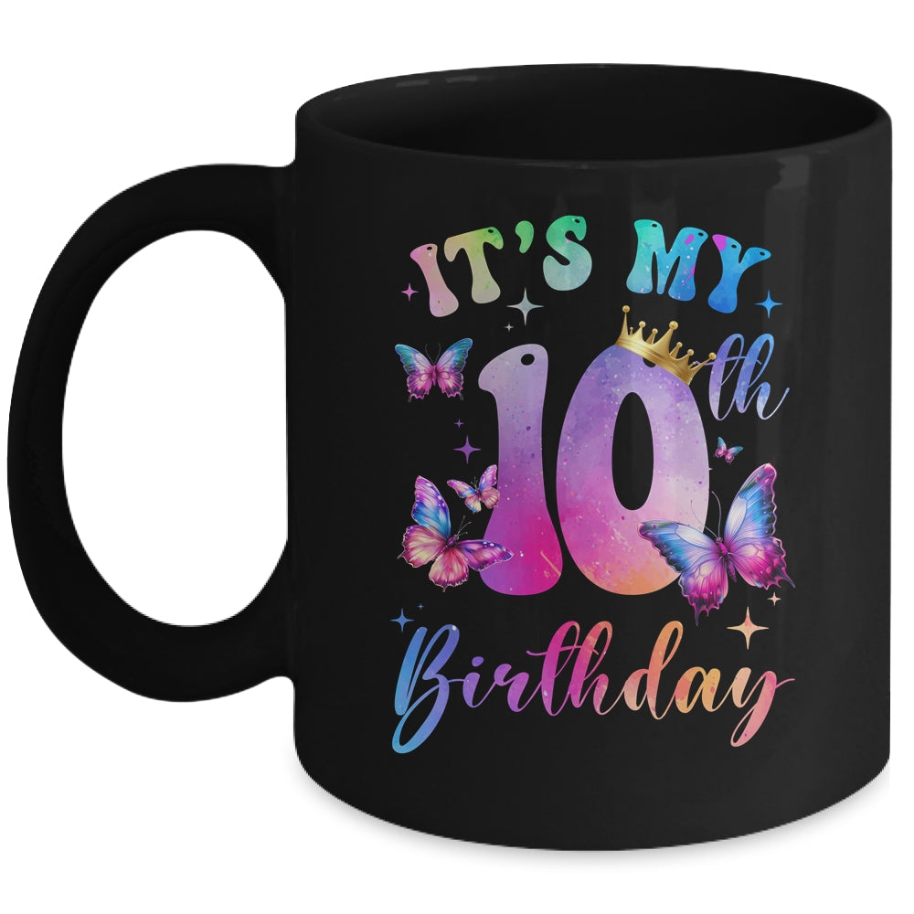 Its My 10th Birthday Girls Butterfly Theme Party 10 Year Old Mug | siriusteestore