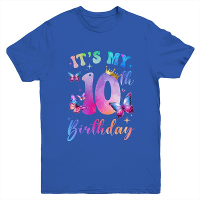 Its My 10th Birthday Girls Butterfly Theme Party 10 Year Old Youth Shirt | siriusteestore