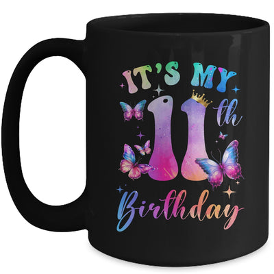 Its My 11th Birthday Girls Butterfly Theme Party 11 Year Old Mug | siriusteestore