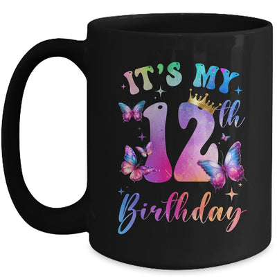 Its My 12th Birthday Girls Butterfly Theme Party 12 Year Old Mug | siriusteestore