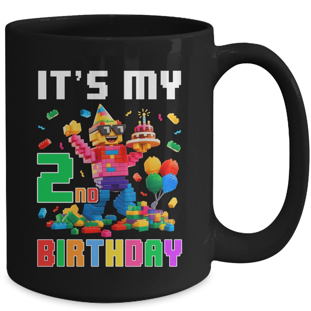 Its My 2nd Two Birthday Building Brick 2 Two Old Boys Mug | siriusteestore