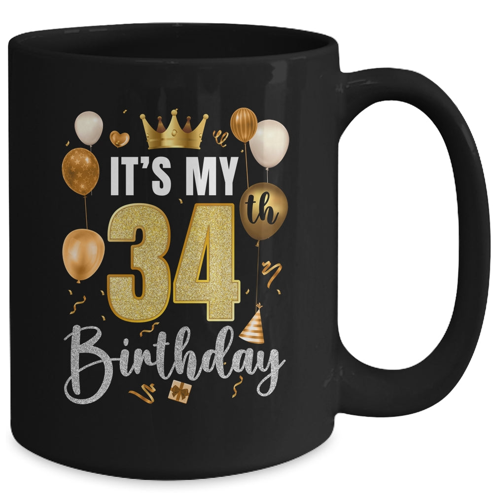 Its My 34th Birthday Happy 1990 Birthday Party For Men Women Mug | siriusteestore